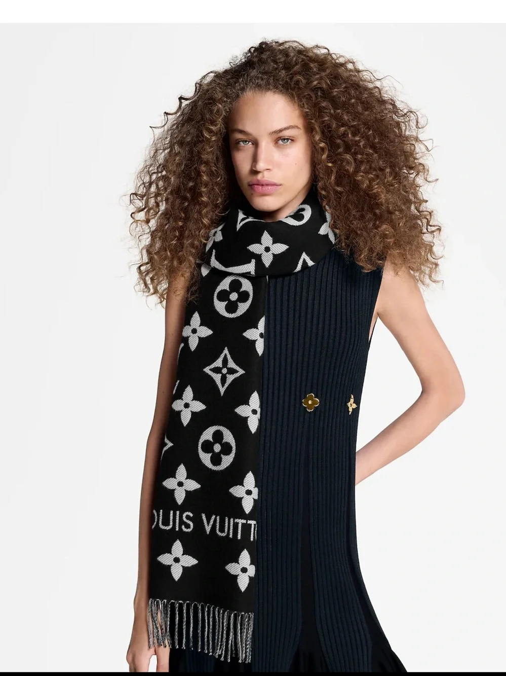 LV Essential Scarf - Louis Vuitton Black and Gray Monogram - OS - NWOT